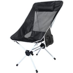 Ubon Camping Backpacking Chair Portable Folding Chairs with Carry Bag for Adults Hiking Camping Picnic (One Size, Black/Gray)