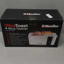 Mueller UltraToast Full Stainless Steel Toaster 4 Slice, Long Extra-Wide Slots for Bagels and Waffles, 6 Browning Levels, LED Display, Cancel/Defrost/Reheat Functions & Removable Tray, Kitchen Gadgets