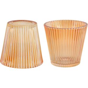 Small Glass Amber Stripe Lamp Shades Set of 2 Art Blown Lampshades,1.3lb,3.35" Top x 4.92" Diameter x 4.72" Height,Replacement Mini Lamp Shade for Floor Lamp Table Wall Lamp Chandelier Island Decor
