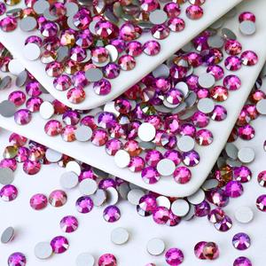 Flatback Crystal Rhinestones Round Gems for Nail Art and Craft Clothes Glue Fix, Gold Rose (4.6-4.8mm) SS20/1440PCS