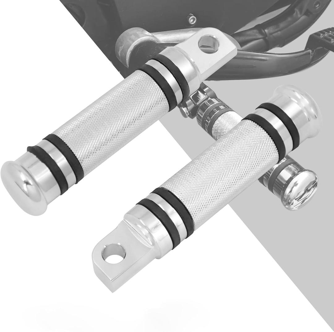 HDBUBALUS Motorcycle Foot Pegs Rest Compatible with Harley Sportster Dyna Touring Male Mount Footpegs Footrest Pedal Chrome
