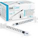 ONE-CARE 1ml Luer Lock Syringe, Sterile, Low Dead Space, 100/bx Blister-Packed Syringes 1cc