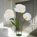 5.8 Ft Giant Artificial Flowers,Large Paper Flower,Huge Poppy Flowers Decoration for Wedding,Hotel,Office,Window Display and Home Farmhouse Decor(White)