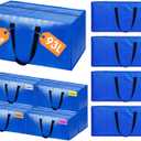 8 Pack Extra Large Moving Bags, Heavy Duty Clothes Storage Totes Bags with ColorNote & Handles, Moving Boxes Alternative Packing Bags for Space Saving