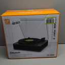 Vinyl Record Player with Bluetooth Input Output, Built-in Stereo Speakers, 3-Speed Turntable LP Player, Full-Size Vintage Vinyl Player, Counterweight, AUX/RCA/Headphone Jack, Walnut (Brown)