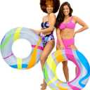 Monsoon [Citrus] 2-Pack Luxury Pool Floats Swimming Float Beach Tube Floaties Ring Tubes (PRIDE)