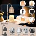 Candle Warmer Lamp, Adjustable Height & Dimmable, Candles with Timer, 2H/4H/8H Auto Off, Safe Flameless Night Light for Home Decor, Bedroom, Office, Christmas Birthday Gift for Women & Men