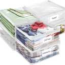 Plastic Storage Bags with Easy-Glide Zipper, Pack of 6, Durable Clear Vinyl Zippered Storage Bags for Clothes Sweaters Comforters Blankets Sheets Bedding (25 x 21 x 11 Inch)