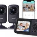 Video Baby Monitor with 2 Cameras, App Connectivity, 1200ft Range, Vox Mode, 2-Way Talk, Night Vision, Temperature Detection, Lullabies, Sound Detection, 2.8" IPS Screen