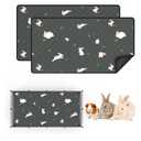 2-Pack Guinea Pig Cage Liner, 24" x 47" Reusable Guinea Pig Bedding Washable Absorbent Pee Pads for Dogs Rabbit Chinchilla Hamster, Leakproof & Anti Slip