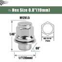 12mmX1.5 Mag Lug Nuts Compatible with Toyota Tacoma Camry Corolla 5 Lug Wheel, M12x1.5 OE Style Aftermarket Wheel Nuts fit Highlander RAV4 Prius Stock Rim, 20pcs Alloy Steel Nuts Replace Factory Nuts
