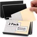 2 Pack 3x5 Index Card Display Holder Acrylic Cards Holder Stand Acrylic Business Card Holders Name Card Organizer Postcard Stand Display 200 Capacity for Studying Supplies No Card (Black, 2 Pack)