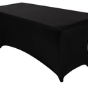 Spandex Table Cover 1 Pack 4FT Black Fitted Tablecloths,Washable Wrinkle Resistant Stretch Table Cloth Rectangle for Vendor Booth Display Items,Party Supplies for Adults,Wedding Decorations,Banquet
