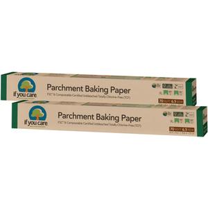 If You Care Parchment Baking Paper 70 Sq Ft Roll, Unbleached, Chlorine Free, Greaseproof, Silicone Coated, Standard Size, Fits 13 Inch Pans (Pack of 2)