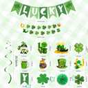 2 x St. Patrick's Day Decorations Kit with Lucky Banner, Hanging Swirls, Glitter Shamrock Garlands, Paper Pompoms for St. Patrick's Day Decor, Irish Themed Party Favor, Home, Office