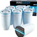 ZeroWater Official Replacement Filter - 5-Stage 0 TDS Filter Replacement - System IAPMO Certified to Reduce Lead, Chromium, and PFOA/PFOS, 6-Pack