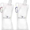 Survivor Filter Clear Collapsible Water Bottles - Travel, Hiking, Foldable, BPA-Free - 2 x