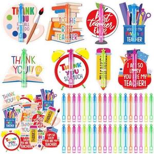 Leitee 32 Sets Back to School Gift for Students 32 Bubble Wands Bulk with Mini Teacher Appreciation Cards Welcome Back to School Gifts for Kids Classroom, Set of 2