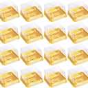 DOITOOL  Plastic Single Individual Cupcake Muffin Dome Holders, Moon Cake Box Stand, Mooncake Packaging Box with Covers, Cookies Muffins Dome Box Transparent Dessert Boxes- Golden ( 5. 7x5.