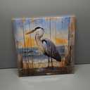 Vintage Heron Canvas Wall Art Tropical Nature Rustic Avian Decor Pictures Louisiana Heron Famous Artwork Posters Prints for Bedroom Living room Home Office Wall Decoration