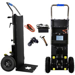 Electric Stair Climbing Dolly, Heavy Duty Cart 880lbs Capacity 1200W Motorized Hand Truck with Foldable Design for Moving Furniture Fridge Appliance(Black)