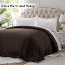 KAWAHOME Sherpa Fleece Queen Size Blanket for Bed - Extra Warm and Heavy Thick Blankets for Winter, Super Soft 500GSM Plush Blanket, 90"X 90" Brown