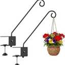 2 Pack Heavy Duty Deck Hook, 17 Inch Railing Hook, 360 Degree Swivel Plant Hanger, Solid Metal Deck Hangers for Hanging Bird Feeders, Wind Chimes, Lanterns and Flower Pots, Black