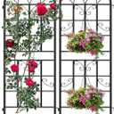 2-Pack 71" Black Metal Garden Trellises with Butterfly Design