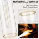 Wall Sconces Set of Two, Black and Gold Bathroom Wall Sconces with Clear Glass,Hardwired Modern Sconces Wall Decor Set of 2 Wall Light for Bathroom Mirror Bedroom Living Room Hallway Vanity