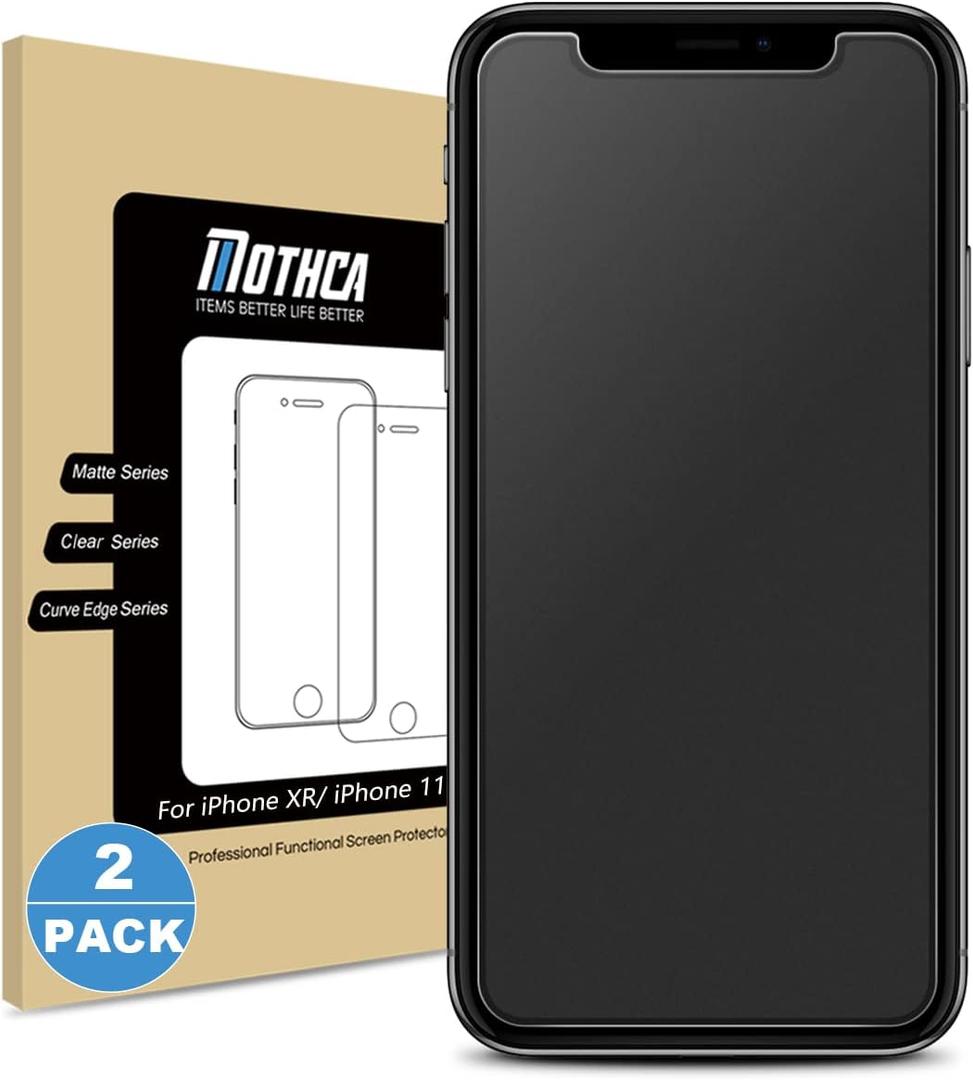 Mothca 2 Pack Matte Glass Screen Protector for iPhone XR/iPhone 11 Anti-Glare & Anti-Fingerprint Tempered Glass Clear Film Case Friendly Easy Install Bubble Free - Smooth as Silk Amazing Touch