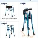 Walkers for Seniors with Seat,Front Wheel Walker Lightweight Quick Folding