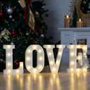 Love LED Marquee Letters, Warm White Light Up Letters, Battery Operated Love Sign for Wedding, Valentine's Day, Anniversary Celebration, Home, Bedroom Decor