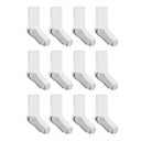 Hanes Small-Shoe Size: 4.5-8.5 Boys, Double Tough Cushioned Crew Socks, 12-Pair Packs, White/Grey Bottom
