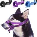 SlowTon Soft Dog Muzzle, Adjustable Padded Nylon Muzzle for Large Medium Dogs Anti Chewing Barking Biting, Allow Dog Pant & Drink (Purple, M)