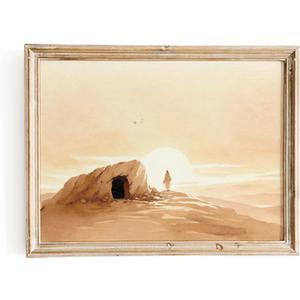 ESSEN Life | The Empty Tomb | Christian Easter Decorations, Resurrection Decorations, Resurrection of Jesus Christ, Jesus Decor, Christian Wall Art, Religious Home Decor (11x14 Unframed) (11L" x 14W")