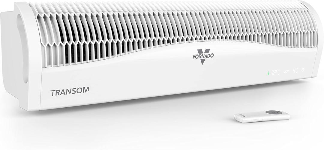 Vornado TRANSOM Window Fan with 4 Speeds, Remote Control, Reversible Exhaust Mode, Weather Resistant Case, Whole Room, Ice White