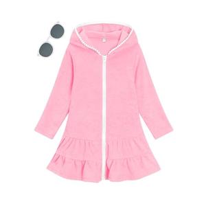 LUCKYGAL Girls Swim Cover Up Kids Swimsuit Coverup Pink Long Sleeve Zip-Up Beach Pool Clothes, Size 6 LUCKYGAL Girls Swim Cover Up Kids Swimsuit Coverup Pink Long Sleeve Zip-Up Beach Pool Clothes, Size 6