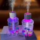 APSARAS Wireless Car Diffuser for Essential Oils, Dual Nozzle Battery Powered Humidifier,Smart Car Air Freshener Diffuser with Colourful Lights and Various Spray Modes for Car Office Home (White)