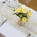 AerWo 4 Pcs Gold Table Runner 10FT, Boho Gold Foil Glitter Sheer Sequin Table Runners 120 Inches Long, Wedding Centerpiece Tables Decorations for Party Supplies Birthday Christmas Runners Decorations