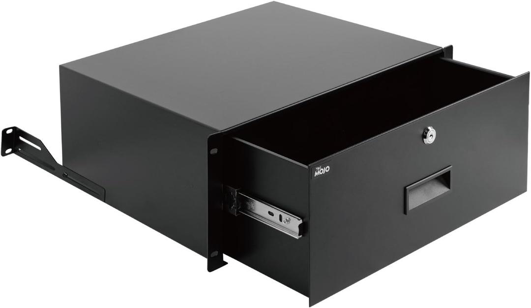 Tecmojo 4U Rack Drawer,Rack Mount Drawer for 19in Network Equipment/Server/AV Rack or Cabinet Enclosure,Sliding and Lockable Server Rack Drawer - Load-Bearing 44lb (20kg),with Cable Management Holes