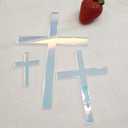 Cross Cake Decoration, Acrylic Cross Cake Charm Topper, Cake Decoration Acrylic Baptism Cross Cake Charm Religious Celebration (Rainbow, 8")