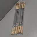 FOWUTAS Large Size Kabob Skewers Flat Metal BBQ 22" Barbecue Skewer Wooden Handle Stainless Steel Shish Kabob Stick Wide Reusable Grilling Set Meat Shrimp Chicken Vegetable Kebab Fork Sausage-12PCS