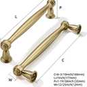 khtumeware 10 Pack 6-1/4 Inch(160mm) Brushed Brass Cabinet Pulls Satin Brass Kitchen Cabinet Handles Kitchen Cabinet Hardware for Cupboard Drawer Handles Dresser Pulls