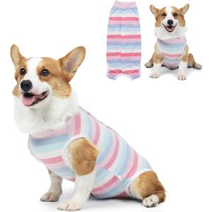 Recovery Suit for Dogs Dog Onesie for Surgery, Dog Surgery Recovery Suit for Small Medium Dogs, E-Collar Alternative After Surgery Wear Anti Licking Abdominal Wounds Pet Surgery Recovery Suit (M Chest 14" Neck 9" Weight 5-9 lb, Pink)