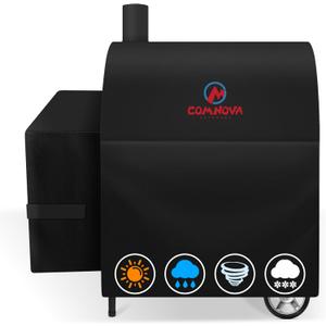 Comnova Grill Cover for Char Griller Smokin' Champ without Side Fire Box - 600D Waterproof Grill Cover Fits Smokin Champ 1624, Offset Smoker 1733, Blazer 2130, Classic 2175 Model - 45"L x 29"W x 50"H