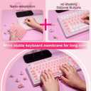 Universal Laptop Keyboard Cover for Long Nails -Bonus a DIY Film, 119 Pcs Raised Keyboard Stickers to Protect Long Nails for Mac/HP/DELL/Lenovo/Acer/Asus/Samsung (Pink, 13.3")