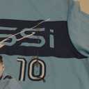 Messi Boys' Lifestyle Short Sleeve Top, Loose-fit Shirt with Logo, Comfortable (7, Air Blue)
