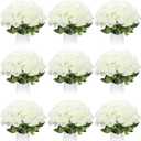 Jexine 100 Pieces Artificial Roses Flowers Bulk, Long Stem Realistic Fake Silk Roses Bouquet for Table Centerpiece Vases Wedding Party Kitchen Decor (Creamy White)