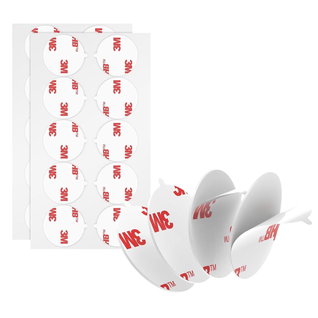 3M Round Double Sided Adhesive 1" Diameter 20 PCS, Heavy Duty VHB Mounting Foam Tape, Strong Adhesive Dots Waterproof White 4930 for Car Home Office Decor, 0.025in Thick