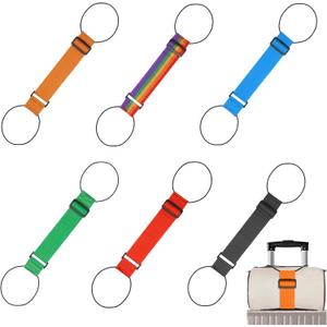 Luggage Straps, 6 Pack Elastic Travel Straps for Securing Luggage, Suitcase & Bag Organizer, Adjustable Hold-Down Straps for Travel Accessories, Carry-On, Checked Bags, Ideal for Travelers